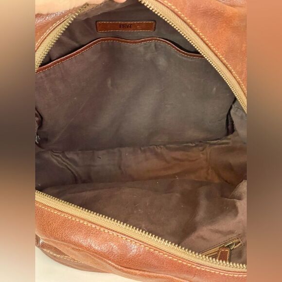 Frye Dylan rustic leather extra large Backpack in brown - Picture 11 of 15